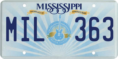 MS license plate MIL363