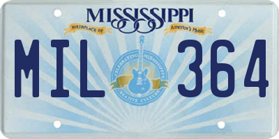 MS license plate MIL364