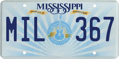 MS license plate MIL367