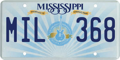 MS license plate MIL368