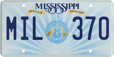 MS license plate MIL370