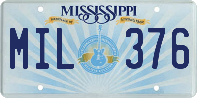 MS license plate MIL376