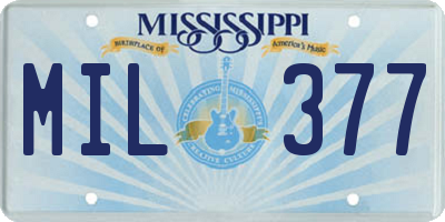 MS license plate MIL377