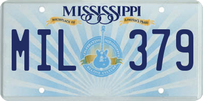 MS license plate MIL379