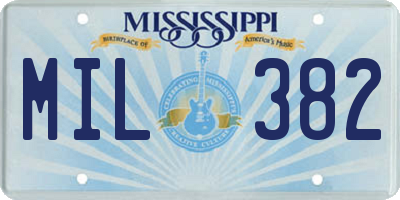 MS license plate MIL382