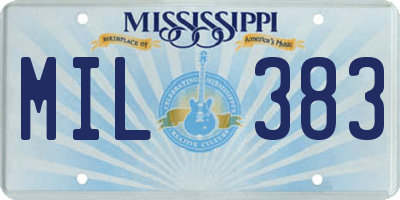 MS license plate MIL383