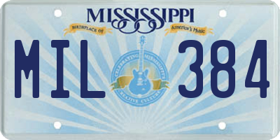 MS license plate MIL384