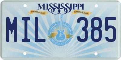 MS license plate MIL385