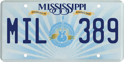 MS license plate MIL389
