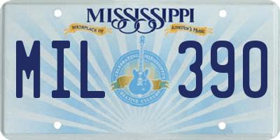 MS license plate MIL390