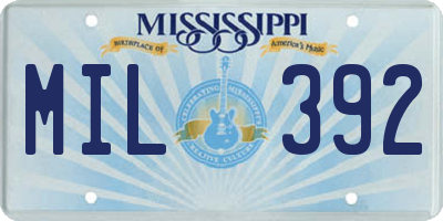 MS license plate MIL392
