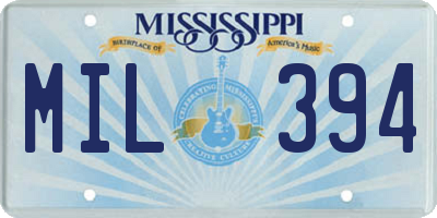 MS license plate MIL394