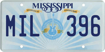 MS license plate MIL396