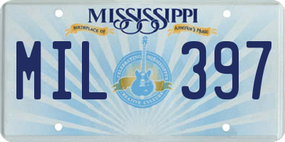 MS license plate MIL397