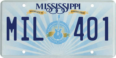 MS license plate MIL401