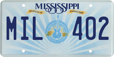 MS license plate MIL402