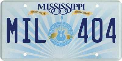 MS license plate MIL404