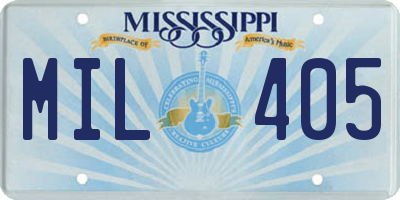 MS license plate MIL405