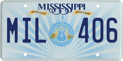 MS license plate MIL406