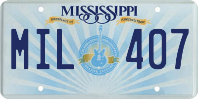 MS license plate MIL407