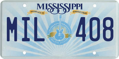 MS license plate MIL408