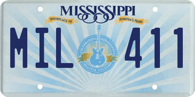 MS license plate MIL411