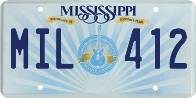 MS license plate MIL412