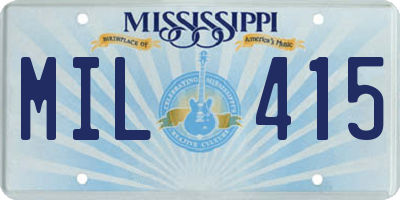 MS license plate MIL415