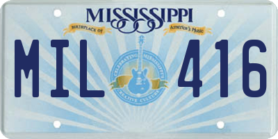 MS license plate MIL416