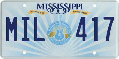 MS license plate MIL417