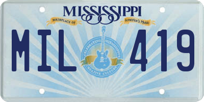 MS license plate MIL419