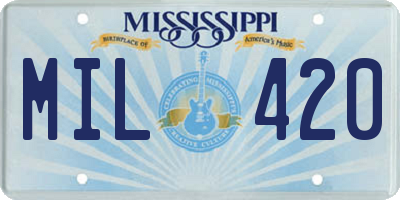 MS license plate MIL420