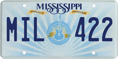 MS license plate MIL422
