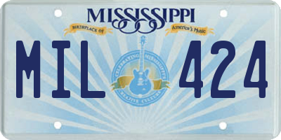 MS license plate MIL424