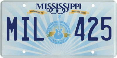 MS license plate MIL425