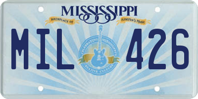 MS license plate MIL426