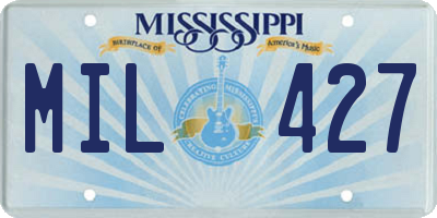 MS license plate MIL427