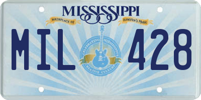 MS license plate MIL428