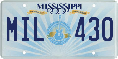 MS license plate MIL430