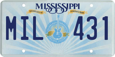 MS license plate MIL431