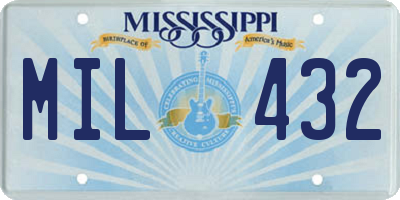 MS license plate MIL432