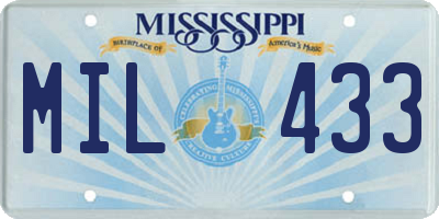 MS license plate MIL433