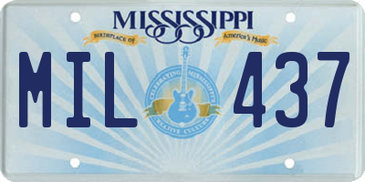 MS license plate MIL437