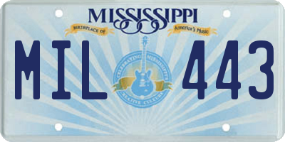 MS license plate MIL443