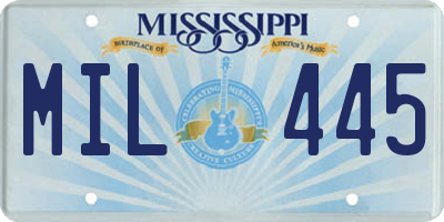 MS license plate MIL445