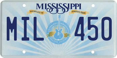 MS license plate MIL450