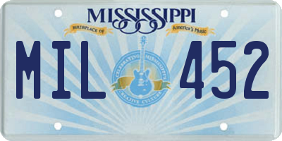 MS license plate MIL452