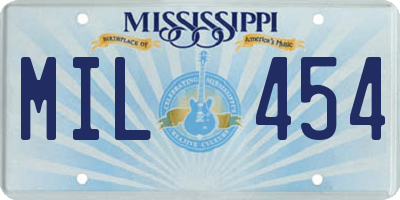 MS license plate MIL454