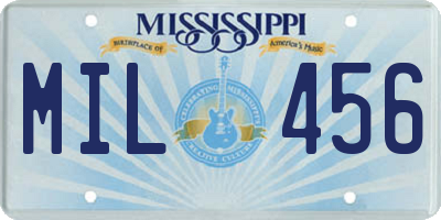 MS license plate MIL456