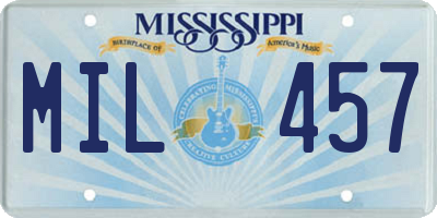 MS license plate MIL457